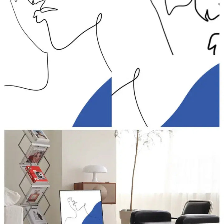 [BUNJANG] Cha Han-byul Minimal Modern One-Line Drawing Poster (A2) / (포장상태) 차한별 작가-미니멀 모던 원라인 드로잉 에디션
