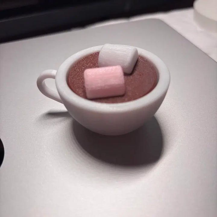 [BUNJANG] 3D Printed Hot Chocolate Mug with Marshmallows Clicker / 3D프린트 핫초코 머그컵 마시멜로 클릭커