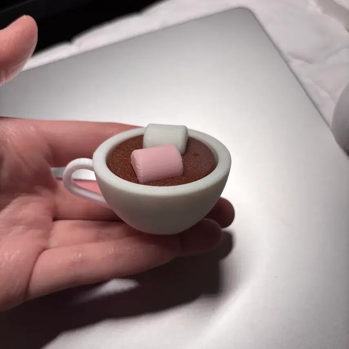 [BUNJANG] 3D Printed Hot Chocolate Mug with Marshmallows Clicker / 3D프린트 핫초코 머그컵 마시멜로 클릭커
