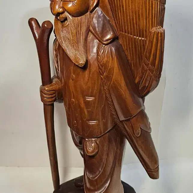 [BUNJANG] Large Wooden Sculpture of a Man Carrying a Load / 지게꾼 목각인형 큰싸이즈