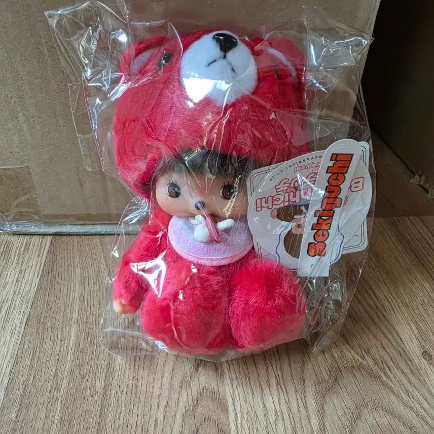 [BUNJANG] Monchhichi Baby Monchhichi Red Bear Plush / 몬치치 베비치치 레드 베어 인형