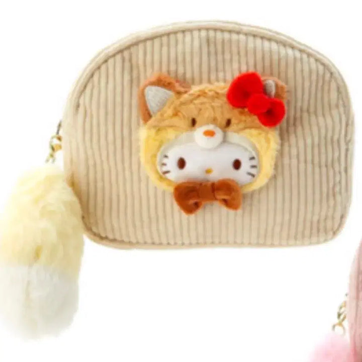 [BUNJANG] Sanrio Hello Kitty Forest Animals Corduroy Pouch / [미사용] 산리오 헬로키티 숲속 동물 시리즈 골덴 코듀로이 파우치