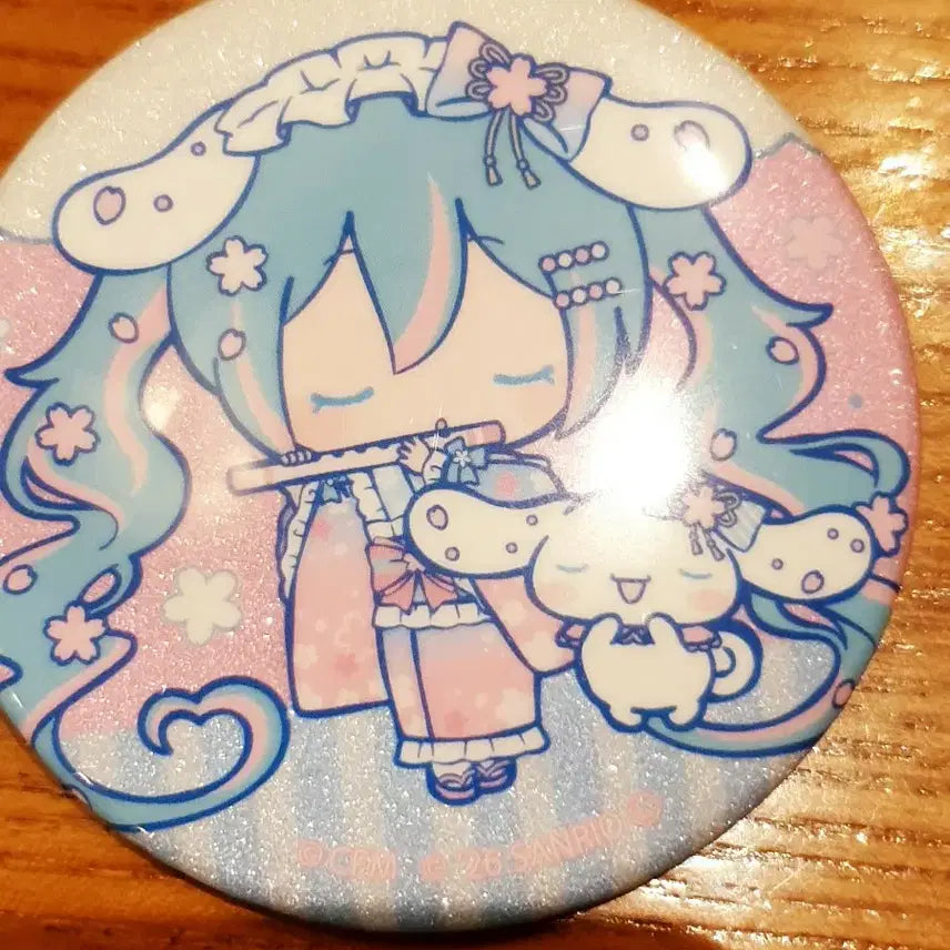[BUNJANG] Vocaloid Hatsune Miku x Sanrio Cinnamoroll Collaboration Can Badge / 보컬로이드 하츠네 미쿠 산리오 시나모롤 캔뱃지