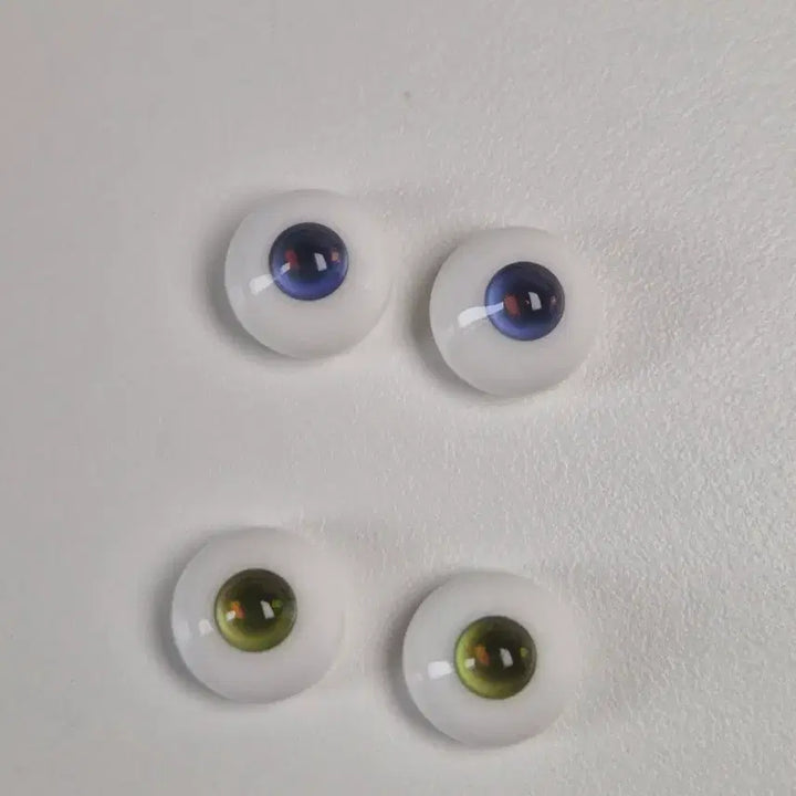 [BUNJANG] BJD Doll Eyes - 14mm Narrow (14s) Size - Blue &amp; Green Pair Set / 구관 bjd 14mm 네로우 (14s) 사이즈 청색 녹색 안구 두쌍