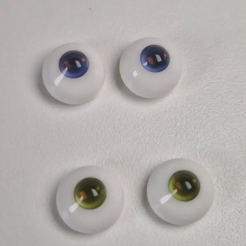 [BUNJANG] BJD Doll Eyes - 14mm Narrow (14s) Size - Blue &amp; Green Pair Set / 구관 bjd 14mm 네로우 (14s) 사이즈 청색 녹색 안구 두쌍