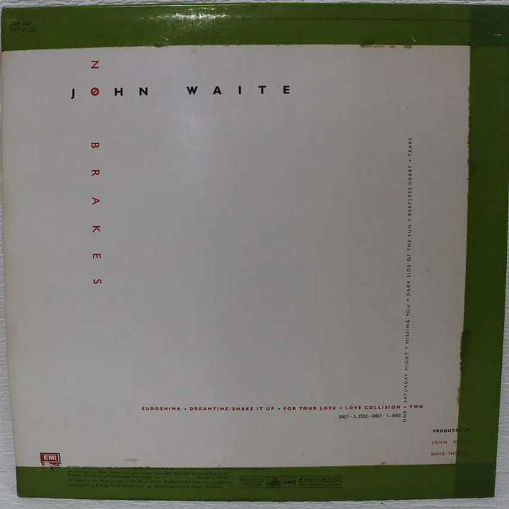 [BUNJANG] John Waite No Brakes LP Vinyl Record 1984 / [NO.6058] John Waite (No Brakes) LP음반
