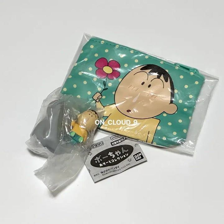 [BUNJANG] Crayon Shin-chan Asot Collection Ggomimaru (Misu) Gacha Stand Figure and Pouch Set / (세트) 짱구 아소토 어소트 맹구 가챠 A상 피규어 파우치