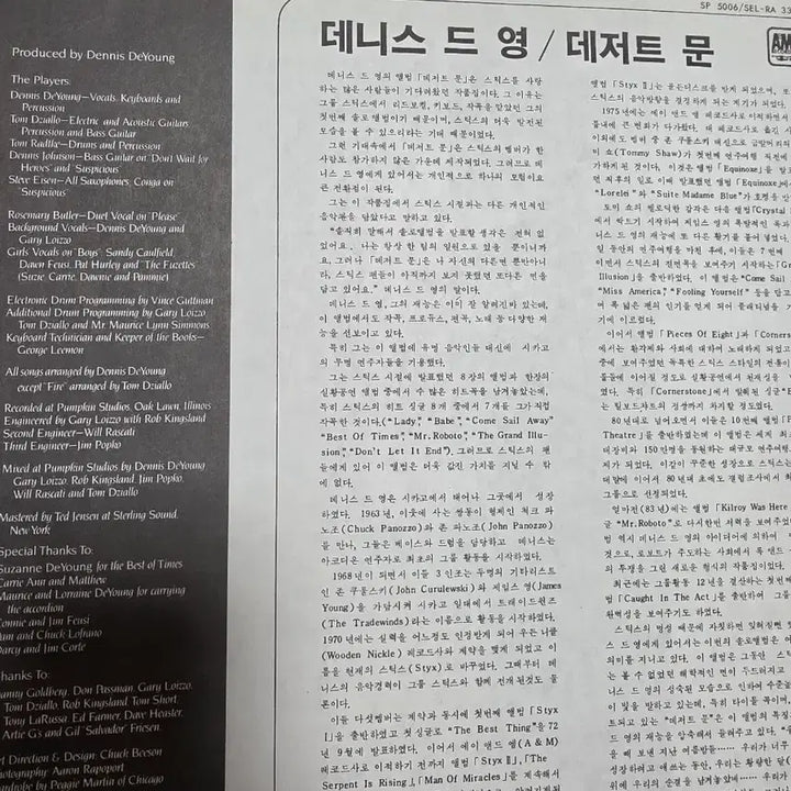 [BUNJANG] Dennis DeYoung Desert Moon LP / 데니스 드영 LP Desert Moon 스틱스 보컬리스트