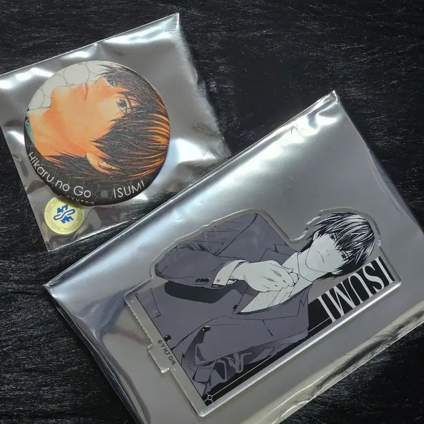 [BUNJANG] Hikaru no Go Original Art Izumi Acrylic Stand + Badge Bundle Set / 고스트바둑왕 히카루의 바둑 원화 쿠지 이즈미 아크릴 스탠드 + 뱃지 일괄