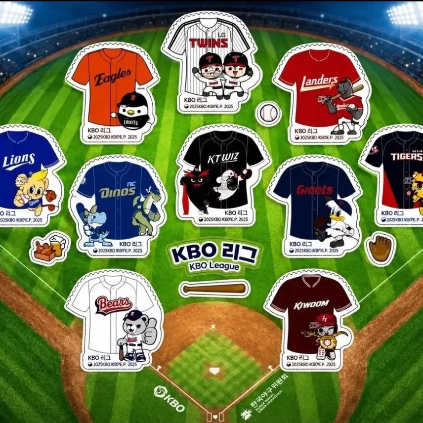 [BUNJANG] 2026 KBO League Eternal Stamp Sheet (Sticker Type) / 2026 KBO 리그 영원 우표 전지 (스티커형)