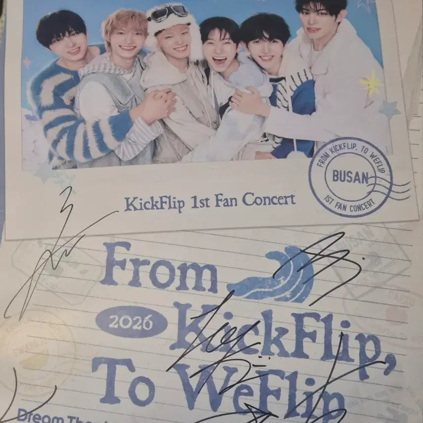 [BUNJANG] Kickflip Busan Dream Theater Fancon Autographed Bromide / 킥플립 부산 드림씨어터 팬콘 친필싸인 브로마이드 판매