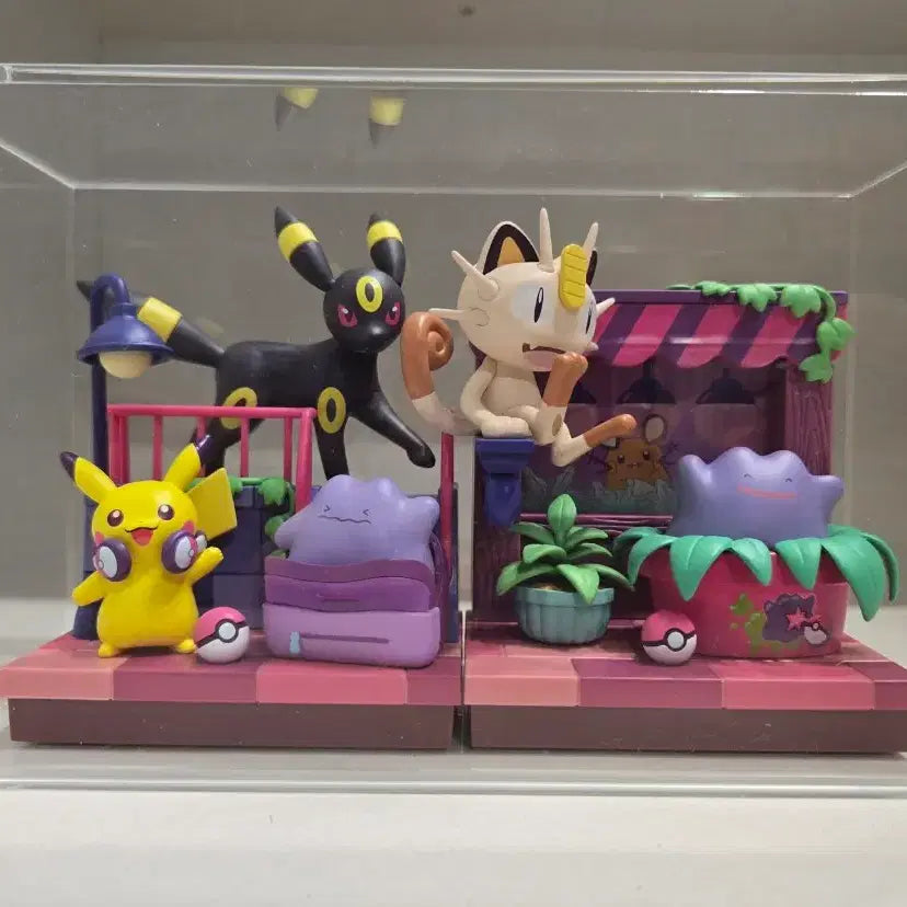 [BUNJANG] Pokemon Ditto Midnight Figure Set (Meowth, Umbreon) with Custom Acrylic Case / 포켓몬 메타몽 팝업미드나잇 피규어 블래키 + 나옹 + 아크릴케이스