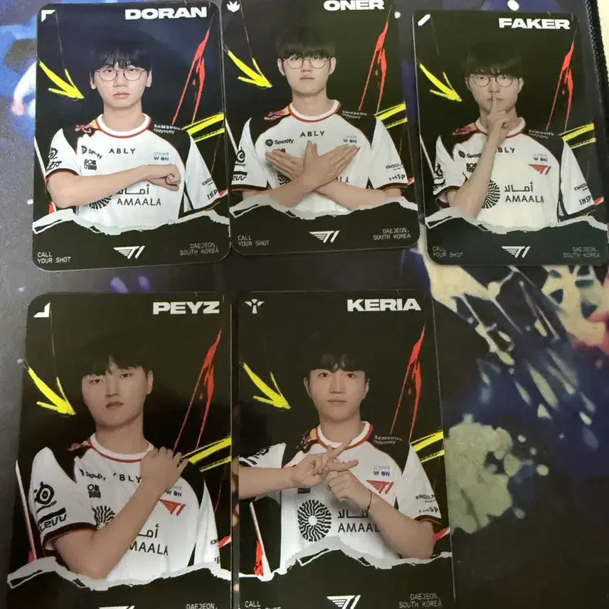 [BUNJANG] T1 Worlds Championship Skin Photocard Set (MSI Limited Edition) / T1 티원 월즈우승스킨 포토카드, MSI 한정 포토카드 세트(택포)
