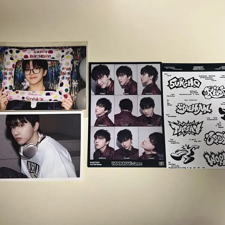 [BUNJANG] BOYNEXTDOOR Yunhak Photocard, Postcard, Sticker Bundle Set / 보이넥스트도어 운학 포카, 엽서, 스티커