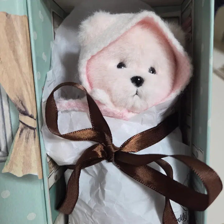 [BUNJANG] Teddy Tales Lena Bear XS Baby Pink Full Set / 테디테일즈 레나베어 xs 베이비핑크 풀셋 (쇼핑백, 엽서, 스티커 O, 띠부씰)