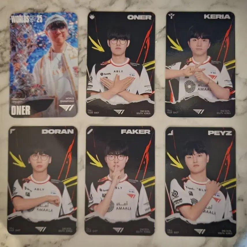 [BUNJANG] T1 Oner &amp; Faker Victory Photocard Bundle Set / msi t1 포토카드 및 오너 우승 포토카드