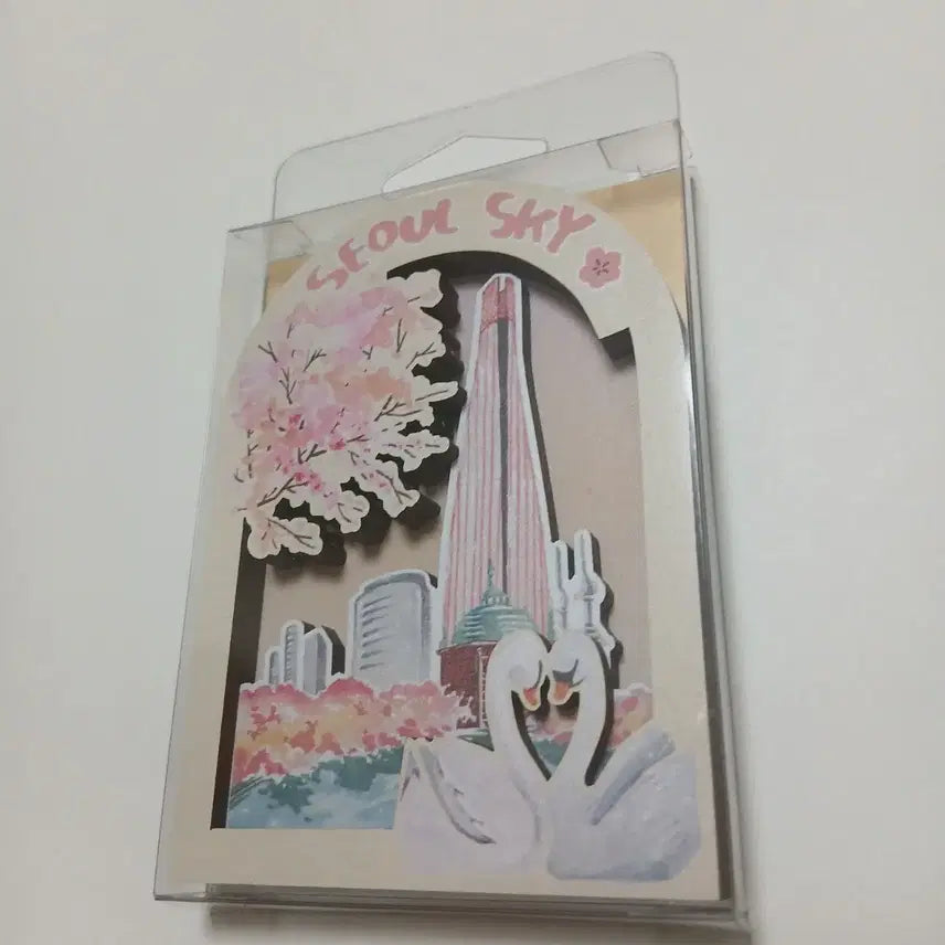 [BUNJANG] Seoul Sky Wooden Magnet Cherry Blossom / 지역 여행 우드 마그넷 서울스카이 벚꽃 롯데월드 석촌호수 대한민국 자석