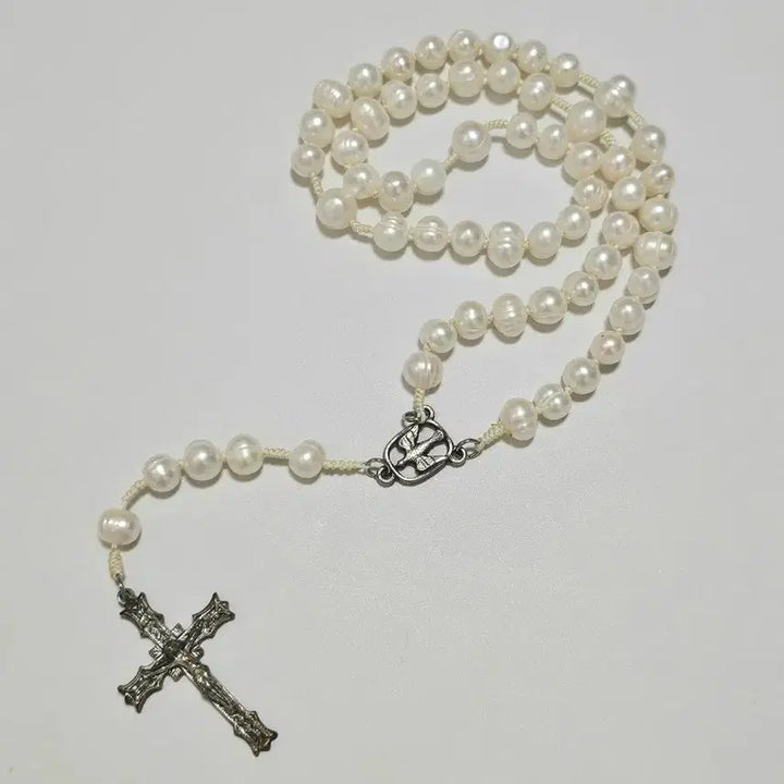 [BUNJANG] Handmade Natural Freshwater Pearl 5-Decade Rosary / 천연담수진주 5단 묵주(정가 79,000원/미사용)