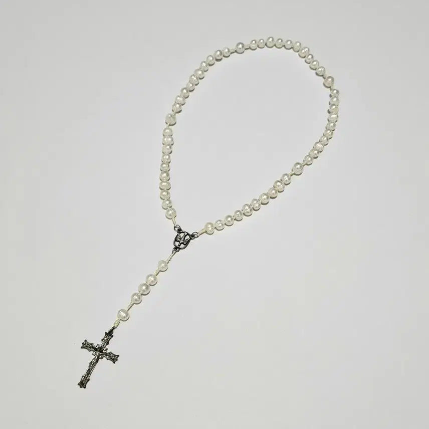 [BUNJANG] Handmade Natural Freshwater Pearl 5-Decade Rosary / 천연담수진주 5단 묵주(정가 79,000원/미사용)