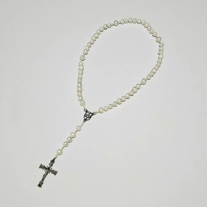 [BUNJANG] Handmade Natural Freshwater Pearl 5-Decade Rosary / 천연담수진주 5단 묵주(정가 79,000원/미사용)
