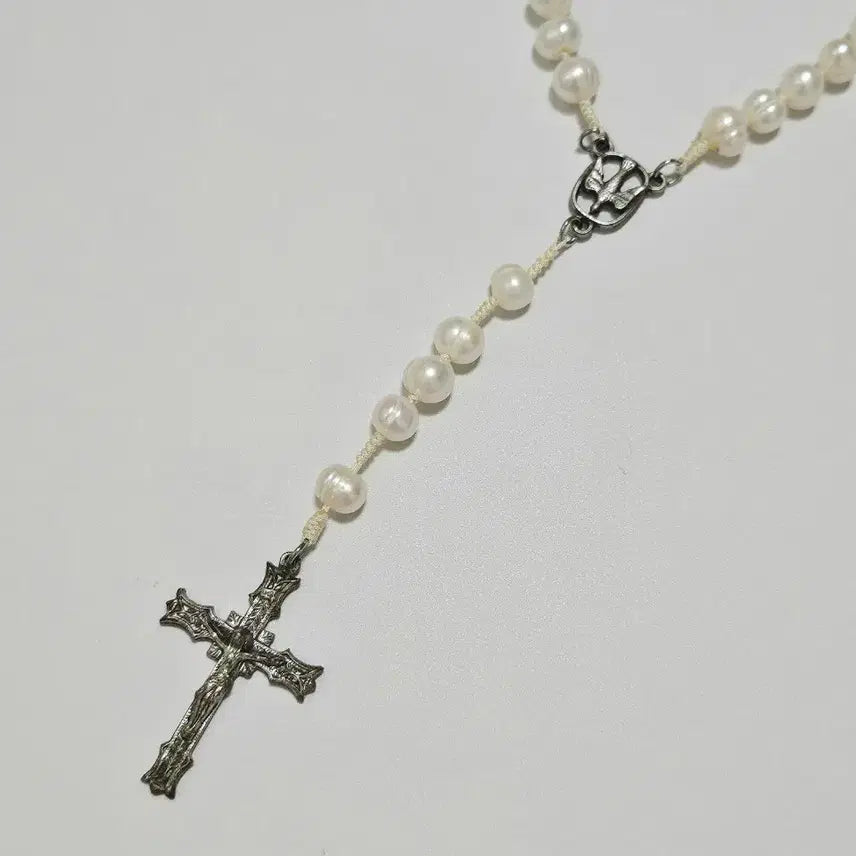 [BUNJANG] Handmade Natural Freshwater Pearl 5-Decade Rosary / 천연담수진주 5단 묵주(정가 79,000원/미사용)