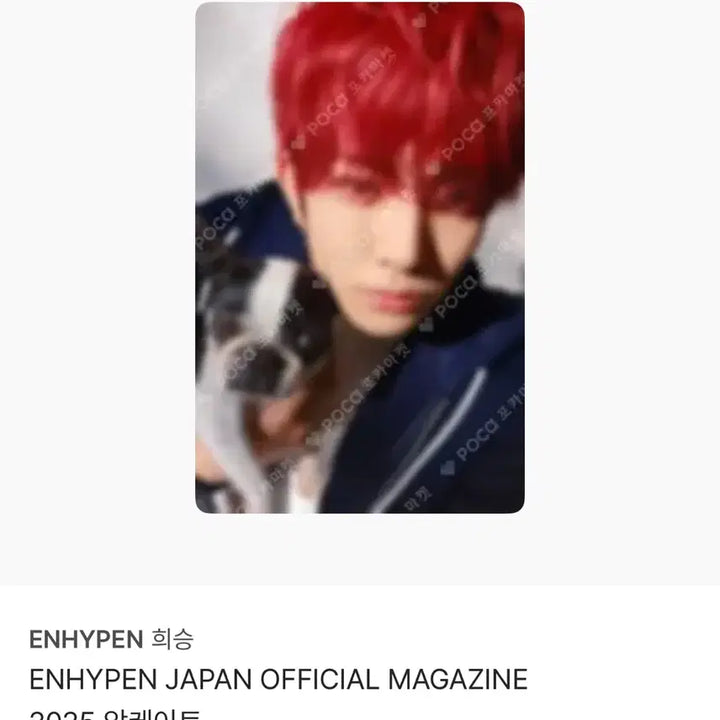 [BUNJANG] ENHYPEN Heeseung Evan Japan Membership Photocard / 엔하이픈 희승 에반 재팬 멤버쉽 앙케이트 포카 양도