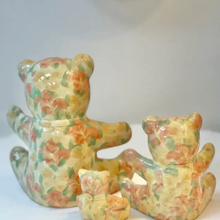 [BUNJANG] Vintage Park Rose Teddy Bear Family Porcelain Figurines / 영국 빈티지 파크로즈 테디베어 포세린 피겨린