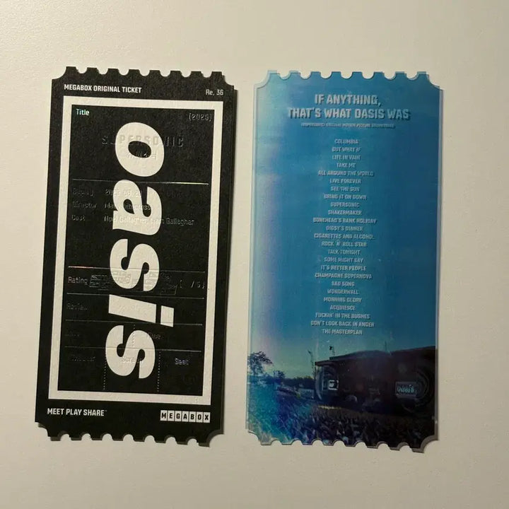 [BUNJANG] Oasis: Supersonic Megabox Original Ticket / 영화 오아시스 슈퍼소닉) 메가박스 오리지널 티켓