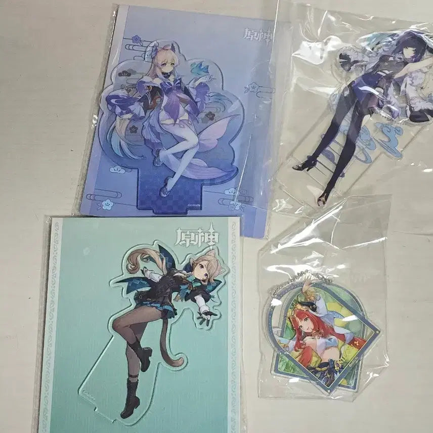 [BUNJANG] Genshin Impact Acrylic Stand, Keyring, Can Badge Bundle Set / 원신 아크릴 스탠드, 키링, 캔뱃지 일괄
