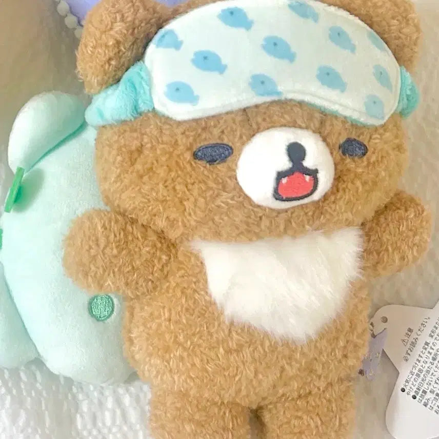 [BUNJANG] San-X Koguma &amp; Rilakkuma "Nap Series" Eye Mask Set / 차이로이 코구마 리락쿠마 세트 안대 푸대푸대 낮잠 시리즈