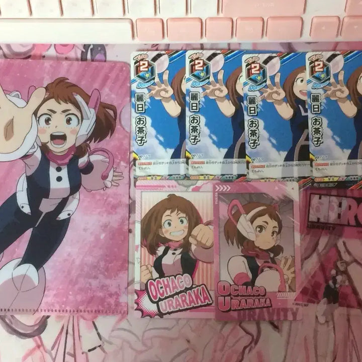 [BUNJANG] Ochaco Uraraka Card, Sticker, and File Set / 우라라카 오챠코 카드, 스티커, 파일