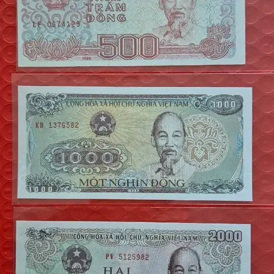 [BUNJANG] Vietnam Currency Set 500 / 1000 / 2000 Dong Notes / 베트남 화폐 500 / 1000 / 2000 동