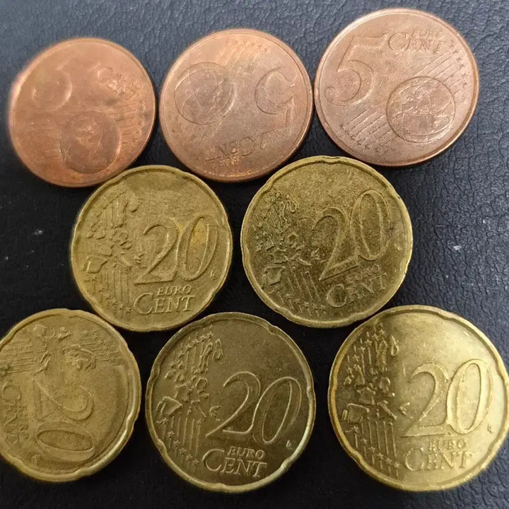 [BUNJANG] Euro 20 Cent &amp; 5 Cent Coin Set (2002-2009) - 8 Early Year Coins / 유로 20센트5센트 주화. 줄세우기8점. 초년도