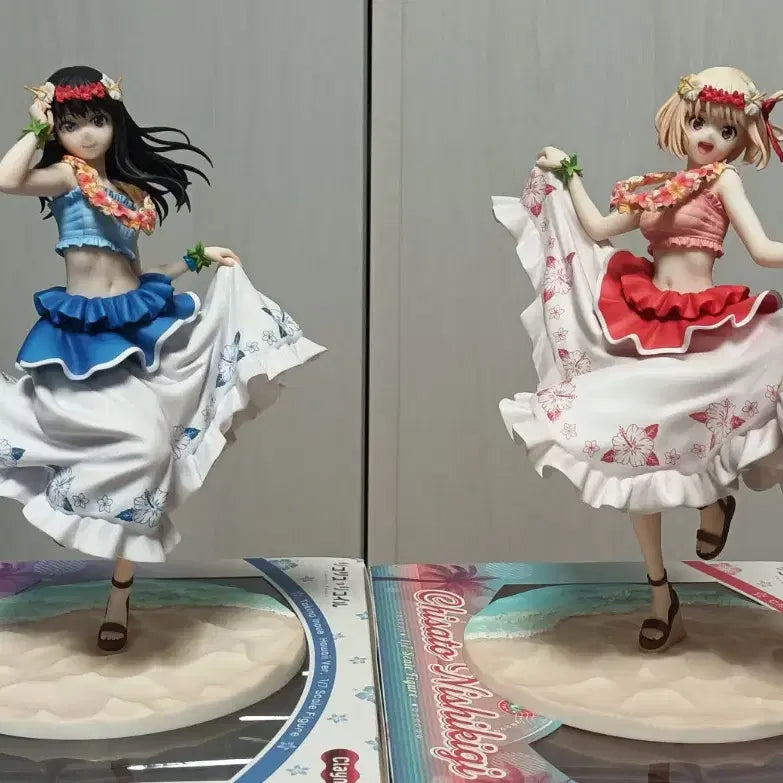 [BUNJANG] Claynel Lycoris Recoil Chisato &amp; Takina Hawaii Figure Bundle / 크레넬 리코리스 리코일 타키나 치사토 하와이 피규어 claynel