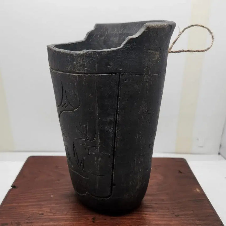 [BUNJANG] Joseon Dynasty Celadon Fish Pattern Earthenware Chopstick Holder / 조선말기~근대 / 질그릇 어문 토기 수저통 한점팝니다.