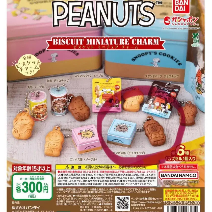[BUNJANG] Snoopy Biscuit Miniature Tin Case Charm / 스누피 비스켓 미니어처 참 가챠