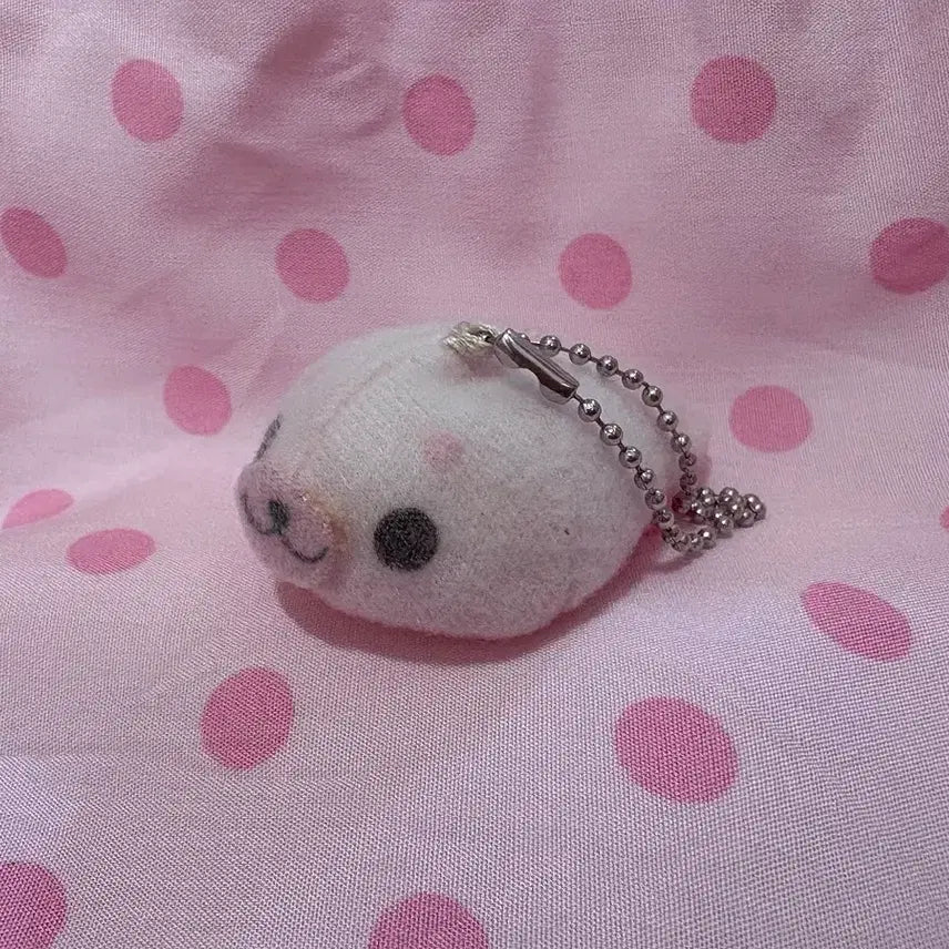[BUNJANG] San-X Pink Strawberry Milk Mametgoma Sakura Mini Doll Keyring - Rare Vintage / 희귀 고전 빈티지 산엑스 핑크 딸기우유 마메고마 사쿠라 미니 인형 키링