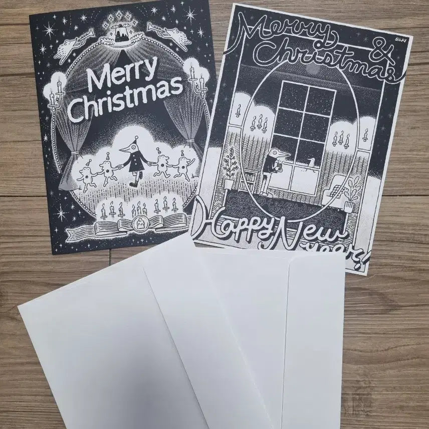 [BUNJANG] Silky Artist Christmas Card Set / 실키 작가 크리스마스 카드