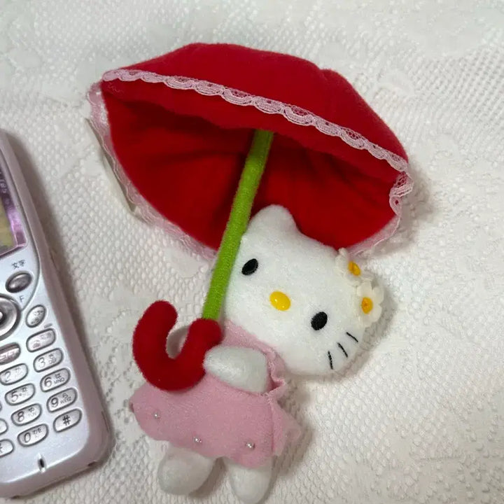 [BUNJANG] Sanrio Classic Hello Kitty Umbrella Kitty Rare Pink Keyring / 산리오 고전 헬로키티 우산키티 레어 핑크 키링