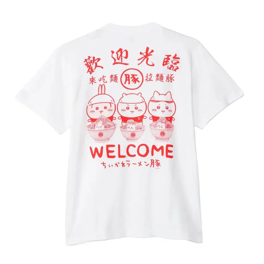 [BUNJANG] Chiikawa Ramen Buta T-Shirt, Size S / 치이카와 라멘 부타 반팔 티셔츠 s사이즈