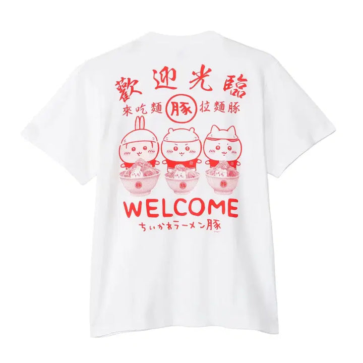 [BUNJANG] Chiikawa Ramen Buta T-Shirt, Size S / 치이카와 라멘 부타 반팔 티셔츠 s사이즈