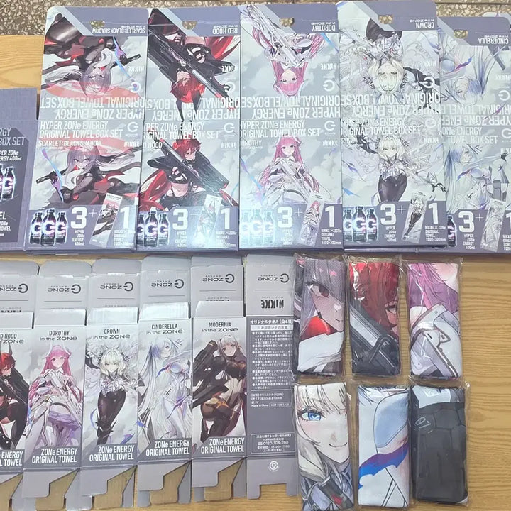 [BUNJANG] Niki Zone Energy Event Full Set: Illustration Towel and Outer Packaging Box / 니케 존에너지 일러스트타올 및 외포장박스 풀세트