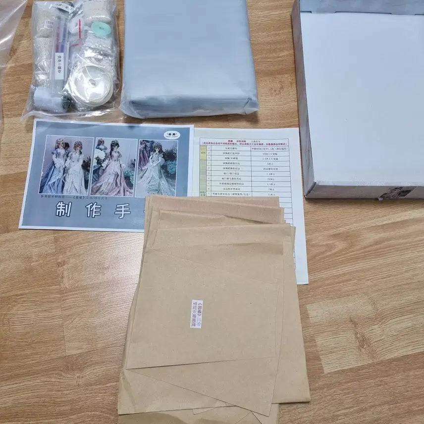 [BUNJANG] Leqiwa Shop SD Size DIY Dress Pattern &amp; Material Set / 중국 Leqiwa 샵 구관 인형 sd 사이즈 diy 드레스 패키지 세트