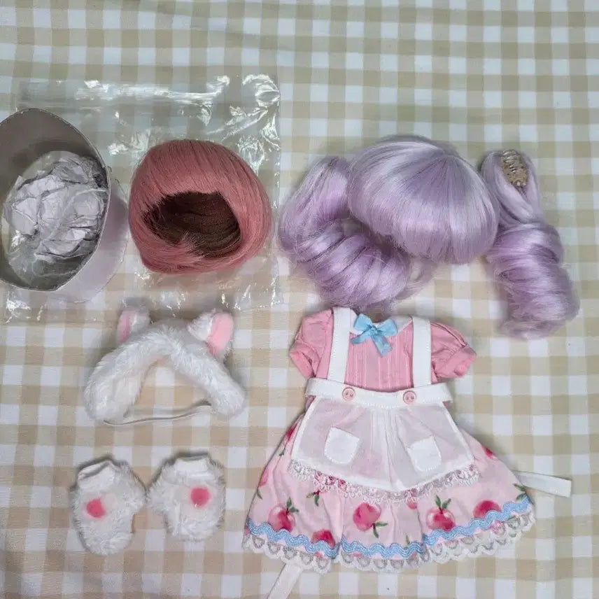 [BUNJANG] LinaShowSnow Kitty Cream Default Outfit Partial Set &amp; Bonus Wig / (15일하루할인)리나슈슈 스노우키튼크림 디폴의상 일부+덤가발