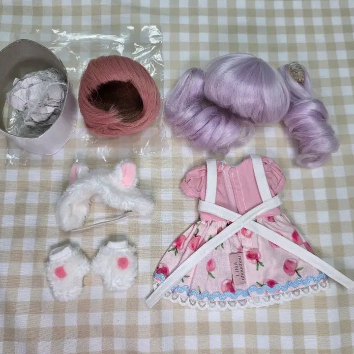 [BUNJANG] LinaShowSnow Kitty Cream Default Outfit Partial Set &amp; Bonus Wig / (15일하루할인)리나슈슈 스노우키튼크림 디폴의상 일부+덤가발