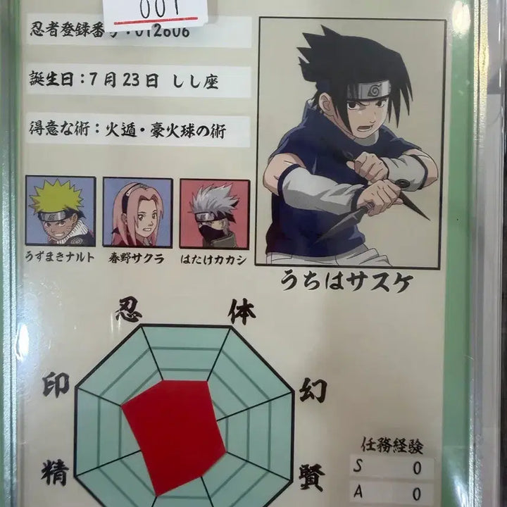 [BUNJANG] Naruto Uchiha Sasuke Ninja Card / 나루토 우치하 사스케 닌자 카드