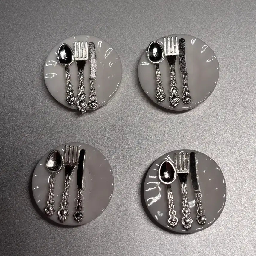 [BUNJANG] Miniature Tableware Set (4 Pieces) / 미니어처 식기 접시 4개 세트