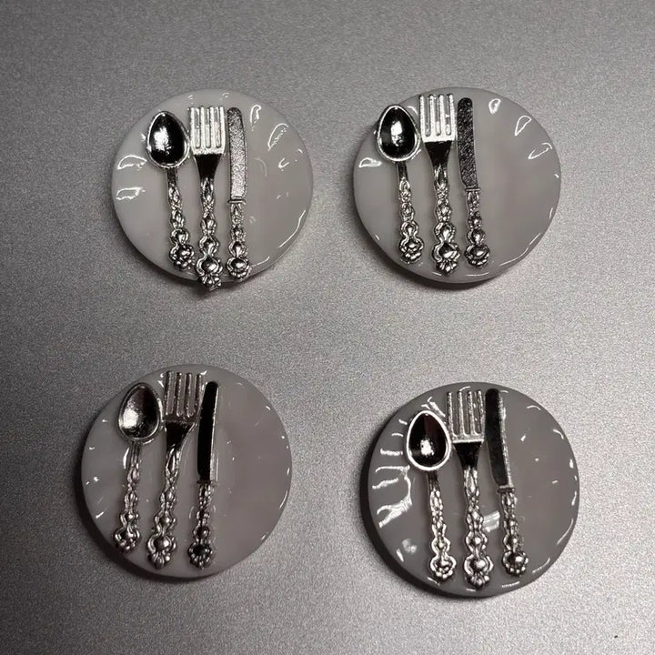 [BUNJANG] Miniature Tableware Set (4 Pieces) / 미니어처 식기 접시 4개 세트