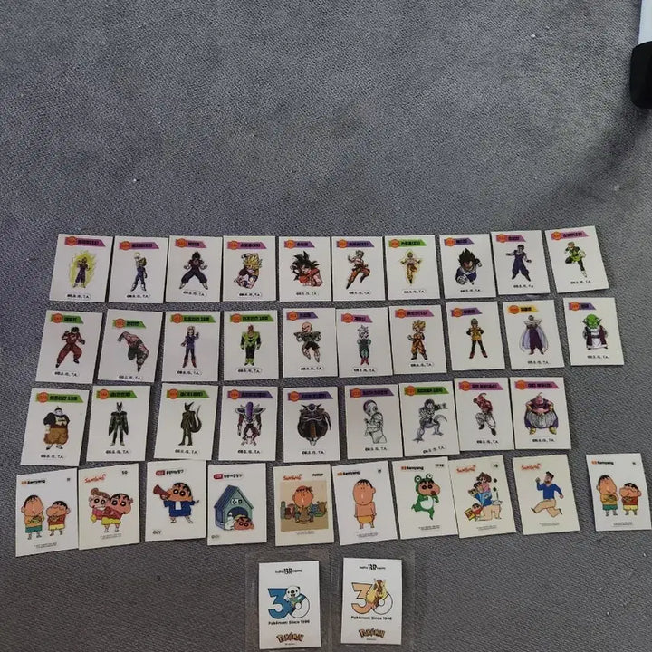 [BUNJANG] Pokemon, Dragon Ball, and Crayon Shin-chan P Pochettino Stickers Bundle / 포켓몬+드래곤볼+짱구 띠부실 스샷전부