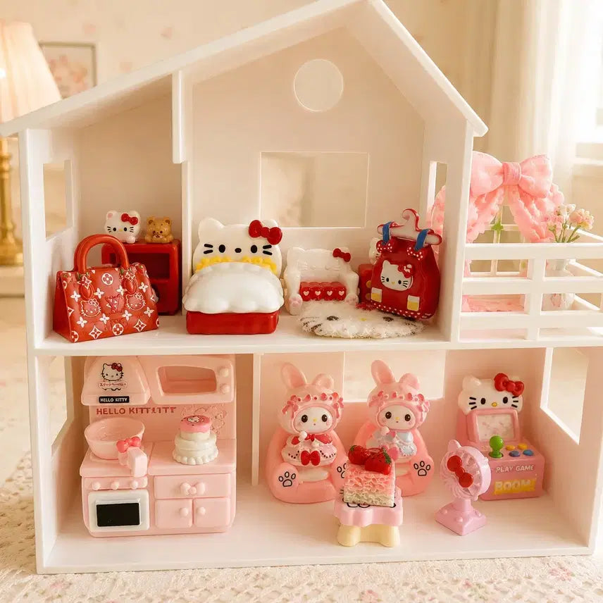[BUNJANG] Hello Kitty Miniature 2-Story House Set / 키티 미니어처 2층 하우스 세트